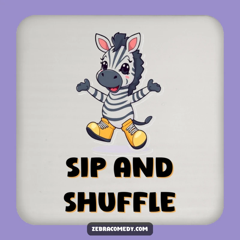 Funny Zebra Dancer Coaster: Protect Surfaces with Silly Steps, Perfect Funny Gift