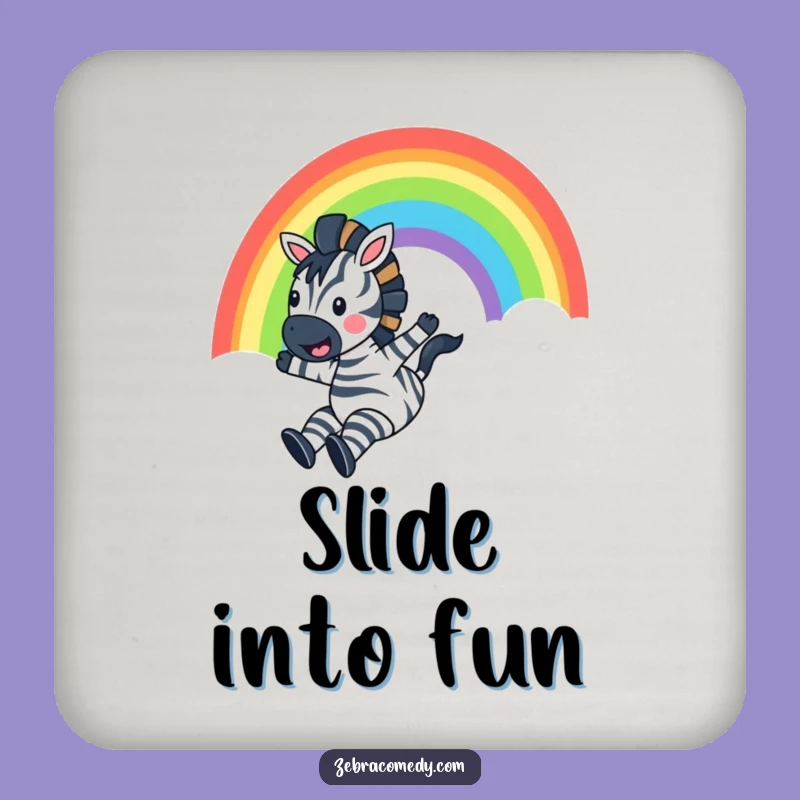 Funny Zebra Rainbow Slide Coaster: Protect Surfaces with Joy, Awesome Funny Gift