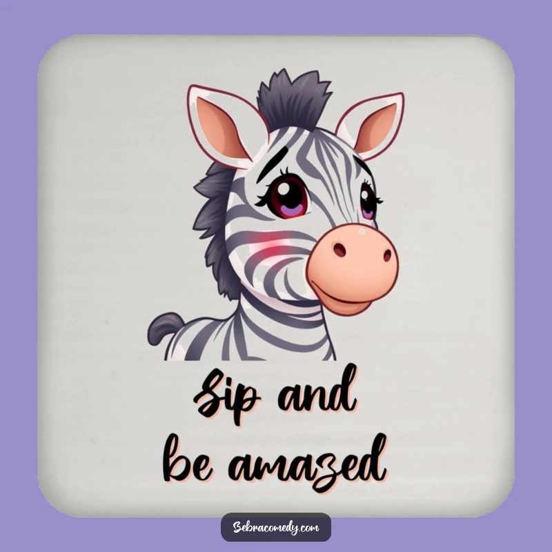 Funny Zebra Wonder Coaster Set: Protect Surfaces Animal Gift