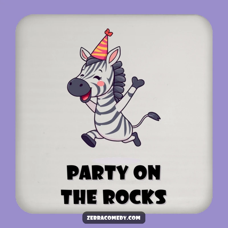 Funny Zebra Party Leap Drink Coasters: Protect Surfaces with Festive Flair