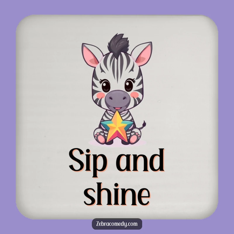 Funny Zebra Cub Star Balancing Coaster: Protect Surfaces with Playful Charm!