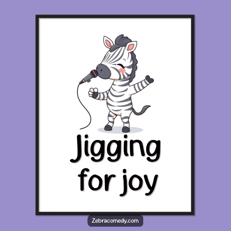 Funny Zebra Jiving Poster: Hilarious Animal Music Art for Walls
