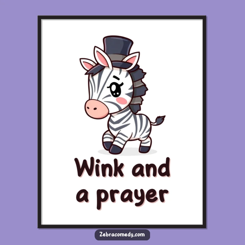 Funny Zebra Poster: Top Hat Mischief, Elegant Art, Unique Funny Gift
