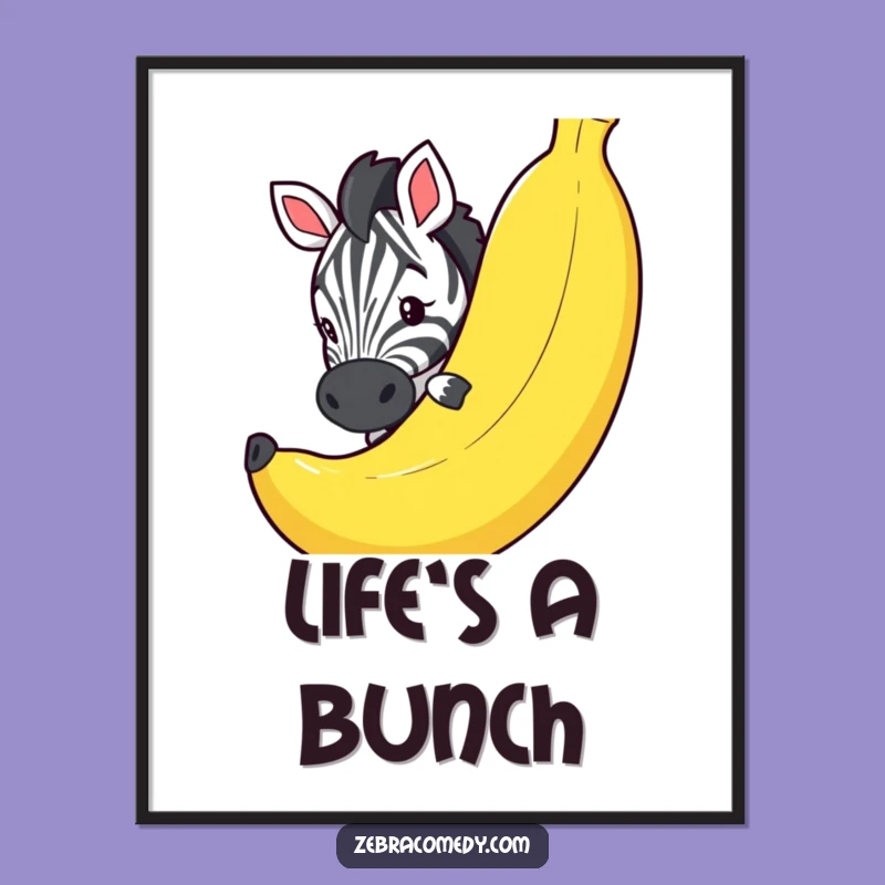 Funny Zebra Banana Peek Poster: Adorn Your Walls with Quirky Art and Laughter!