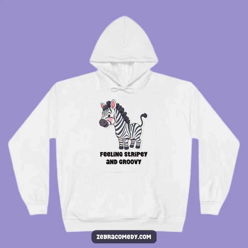 Funny Wavy Stripe Zebra Hoodie - Cozy Comfort with a Happy Tail Wiggle