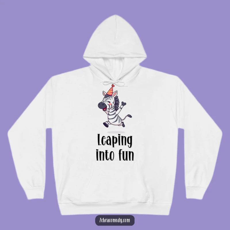 Cozy Funny Zebra Party Leap Hoodie: Warm Up Your Celebrations