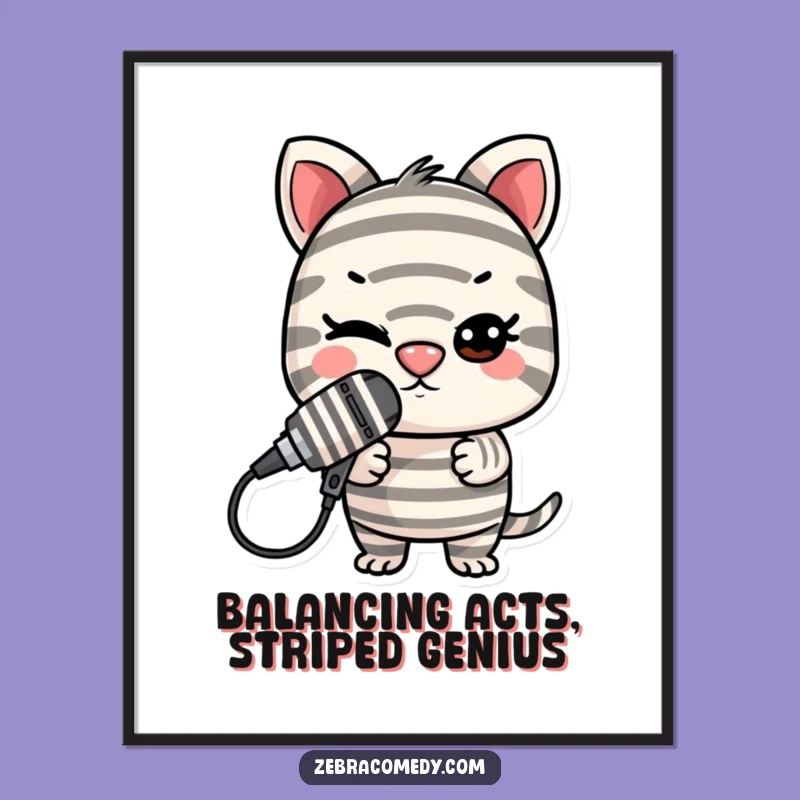 Free Printable Wall Art: Funny Stripey Comedian Downloadable Art Print