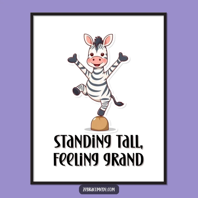 Free Printable Wall Art: Hilarious Balancing Zebra for a Whimsical, Uplifting Space!