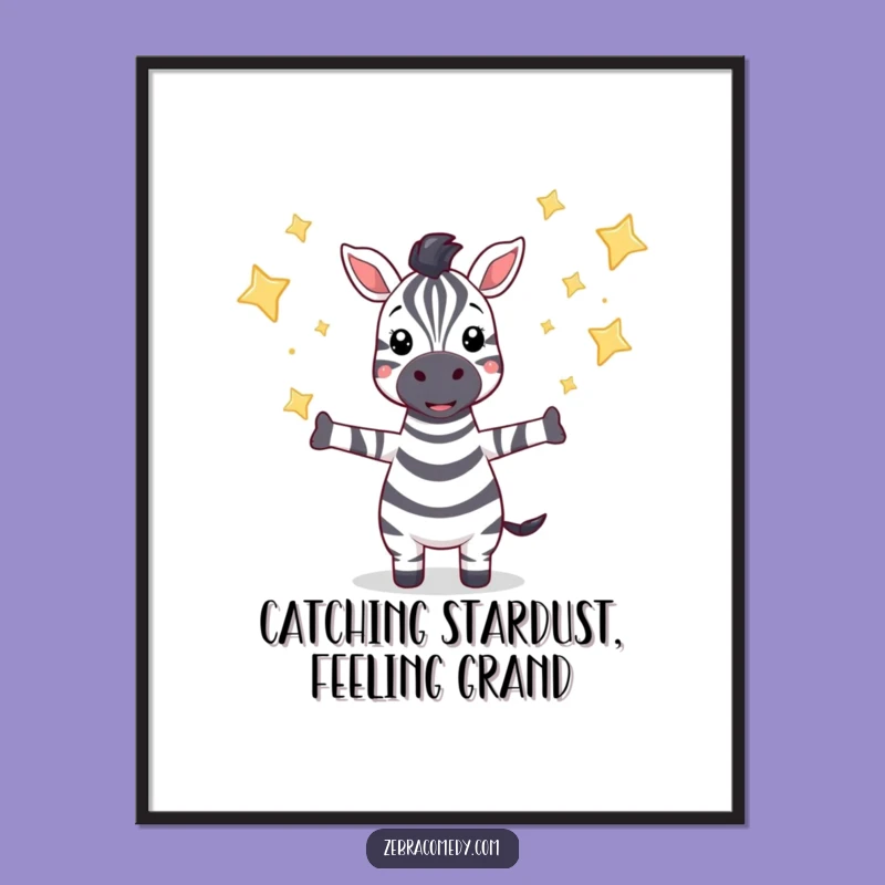 Free Printable Wall Art: Star Catcher Zebra Design, Magical Downloadable Art for Walls