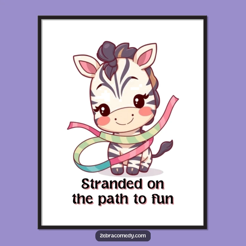 Free Printable Wall Art: Whimsical Zebra Ribbon Design, Charming Downloadable Art for Decor