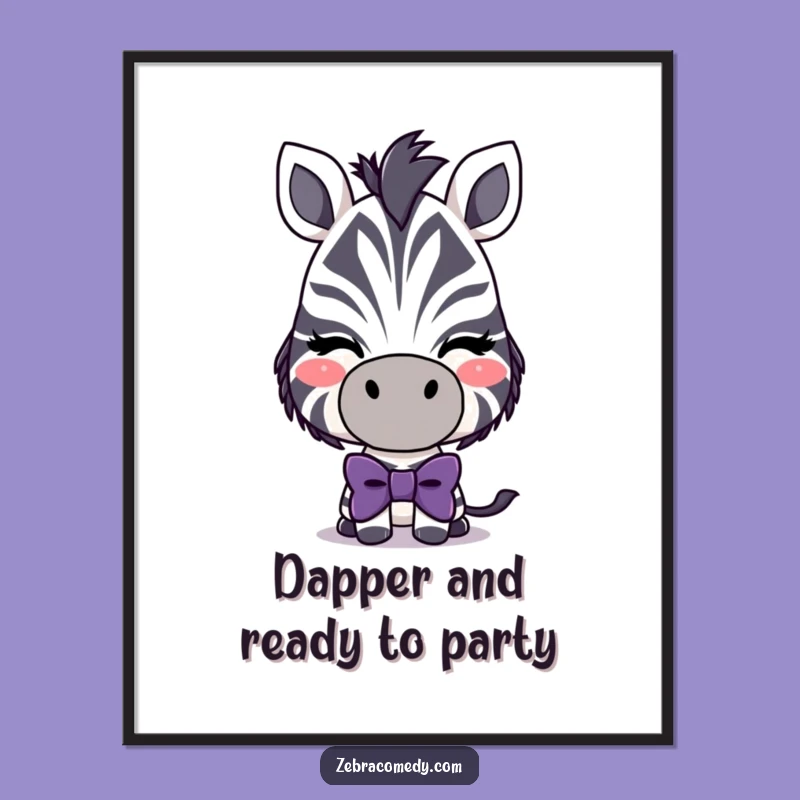 Funny Free Printable Wall Art: Winking Zebra Bowtie - Hilarious Downloadable Art