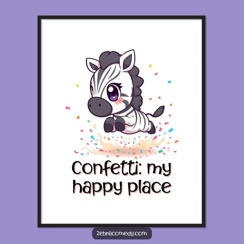 Funny Free Printable Wall Art: Zebra Confetti Jump - Downloadable Art!