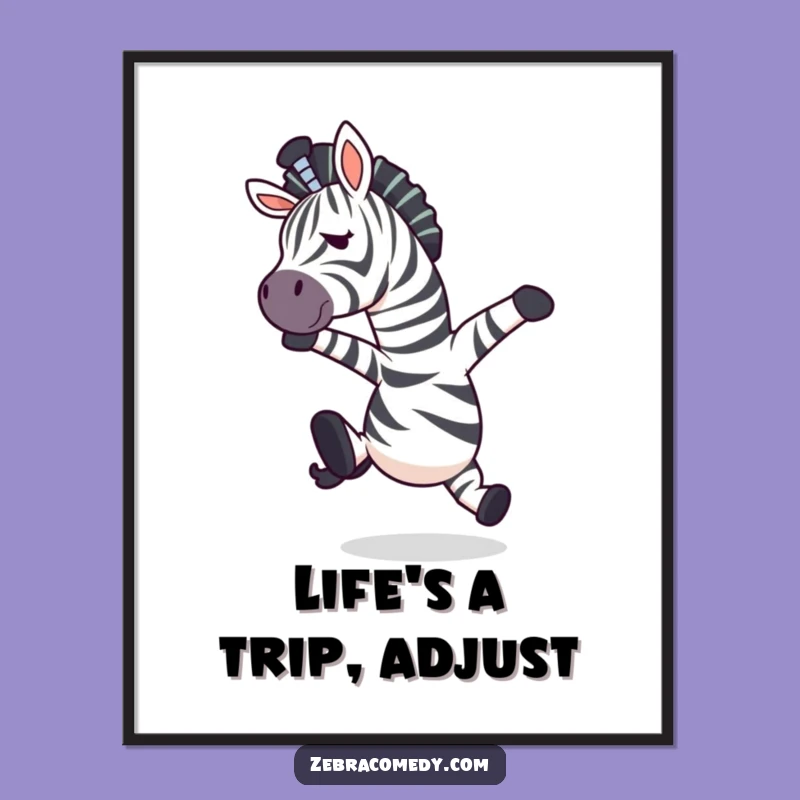 Funny Free Printable Wall Art: Zebra Mid-Air Save - Downloadable Decor