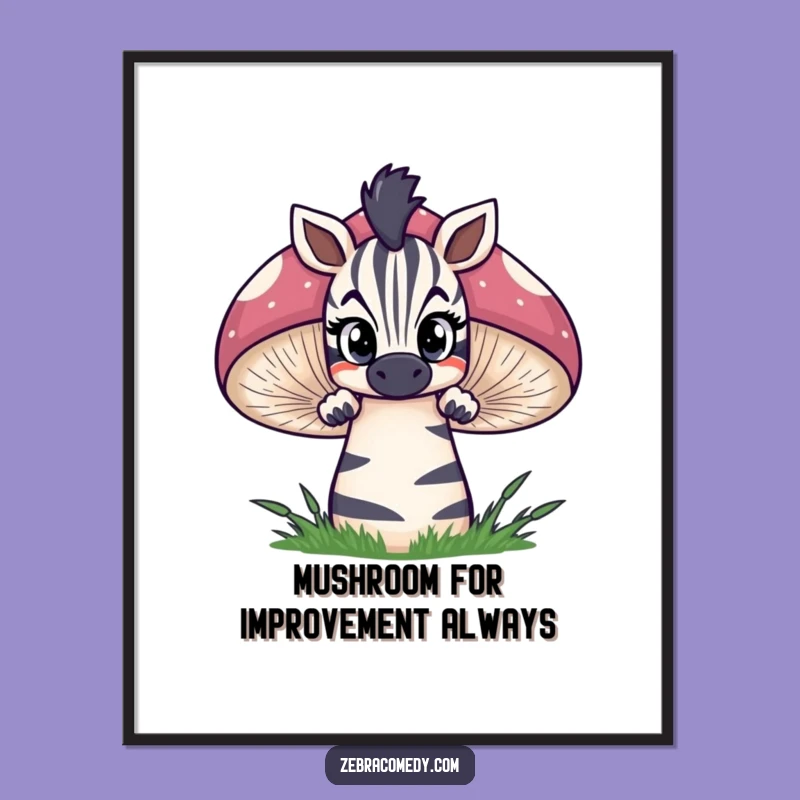 Funny Zebra Wall Art Free Printable: Curious Mushroom Decor