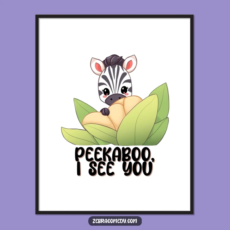 Funny Zebra Wall Art Free Printable: Peeking Gift, Quirky Downloadable Decor