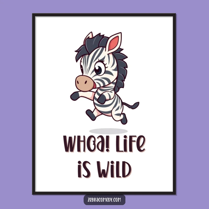 Free Printable Wall Art: Startled Zebra - Hilarious Downloadable Decor