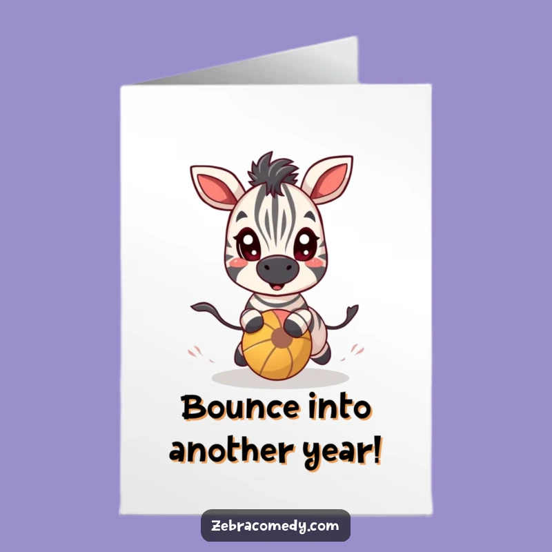 Free Printable Zebra Ball Chase Birthday Card: Playful Downloadable DIY Gift for Fun