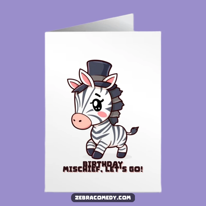 Free Printable Birthday Card: Dapper Zebra with a Wink for a Sneaky Surprise!