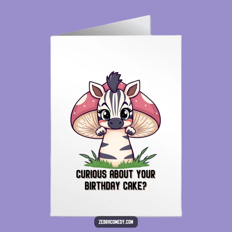 Happy Birthday Zebra Card Free Printable: Curious Mushroom Surprise