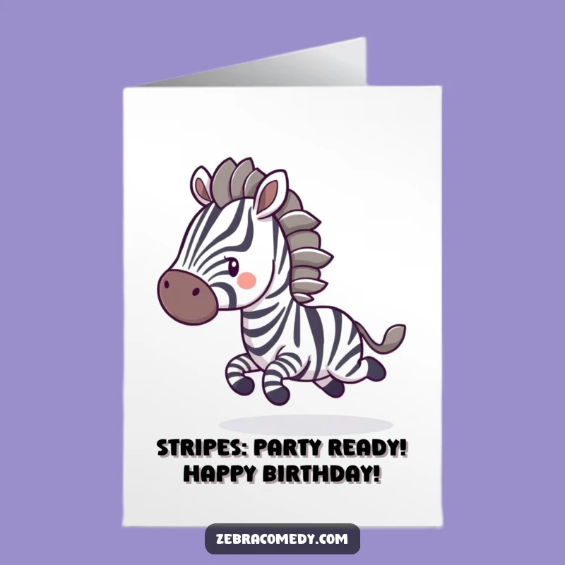 Free Printable Birthday Card: Funny Zebra Bounce - Hilarious Downloadable Gift
