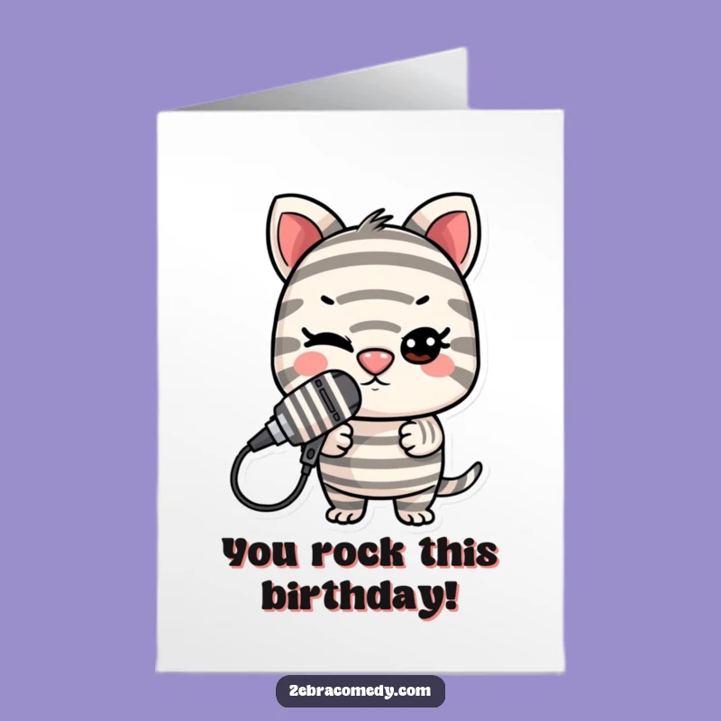 Free Printable Birthday Card: Funny Stripey Comedian Downloadable Greeting
