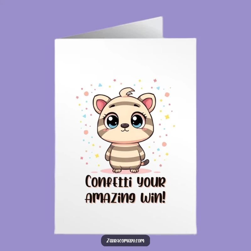 Free Printable Congrats Card: Striped Character Galaxy - Stellar Achievement Celebration