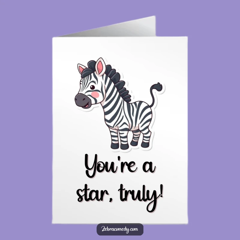 Free Printable Congrats Card: Wavy Zebra Tail Wiggle - Funny