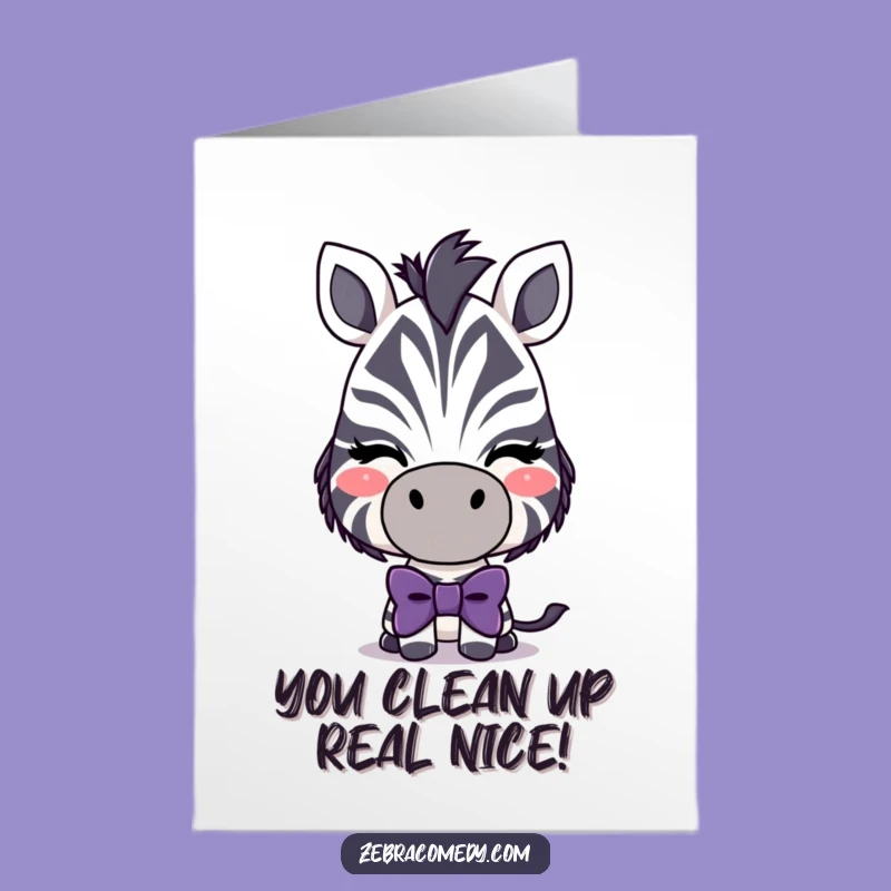 Free Printable Congrats Card: Winking Zebra Bowtie - Funny Downloadable Gift