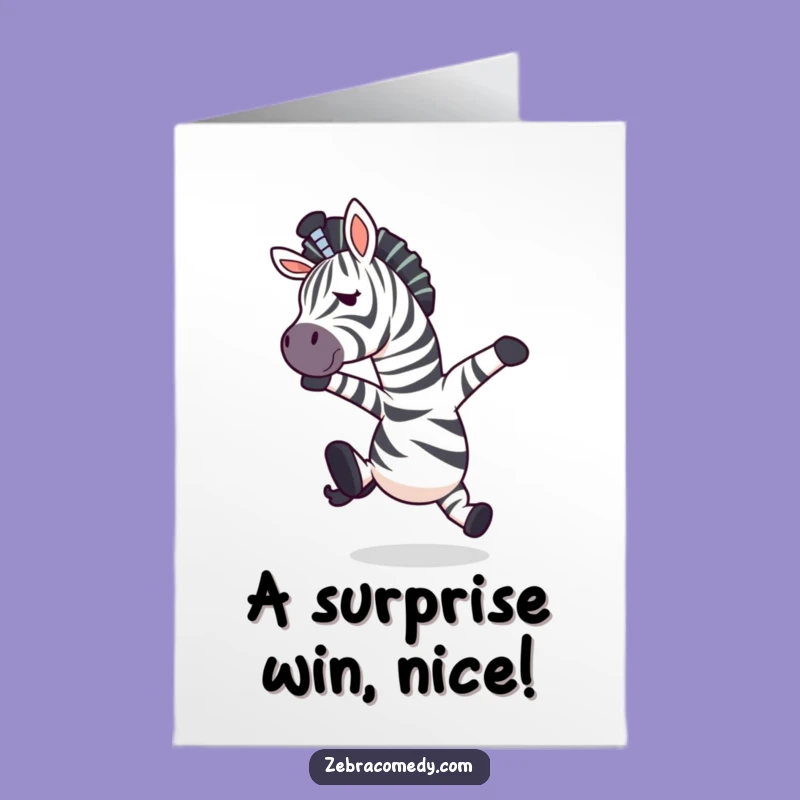 Free Printable Congrats Card: Zebra Mid-Air Save - Funny