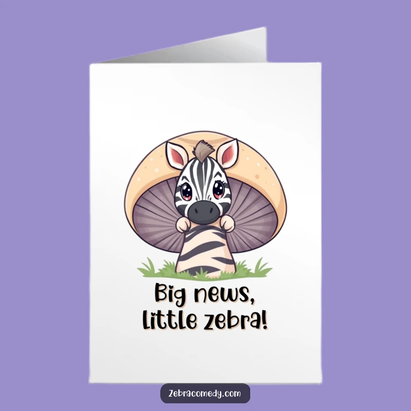 Free Printable Congrats Card: Zebra Mushroom Peek - Funny Downloadable Gift
