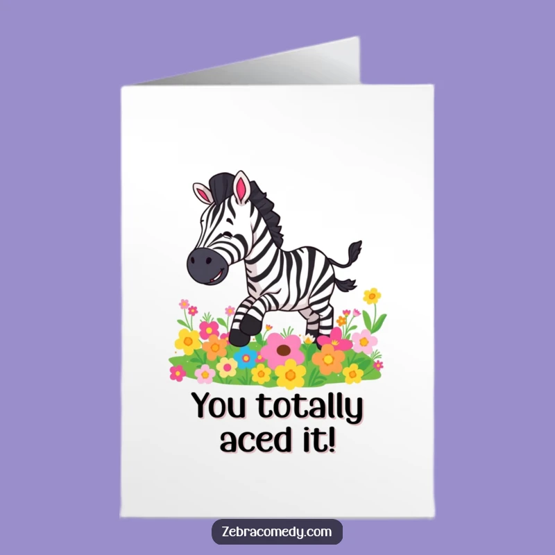 Free Printable Zebra Congrats Card: Funny Flower Slip-Up for Big Wins