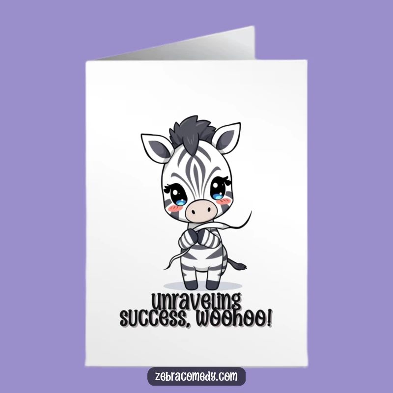 Free Printable Congrats Card: Unraveling Stripe Zebra - Humorous Downloadable Gift!