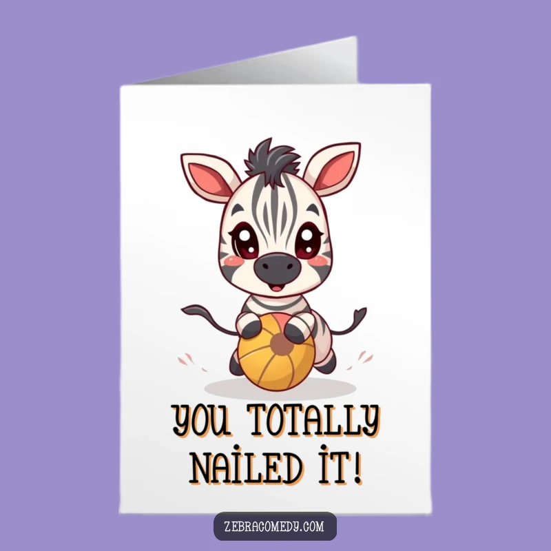 Free Printable Zebra Chase Congrats Card: Exuberant Downloadable DIY Gift for Wins