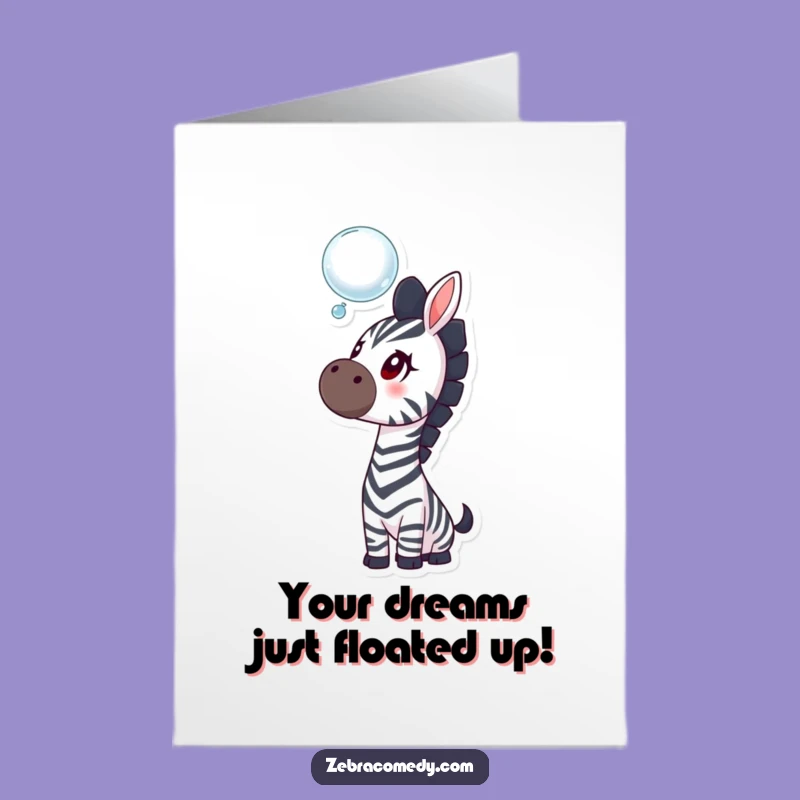 Free Printable Congrats Card: Curious Zebra Bubble Surprise Downloadable Gift