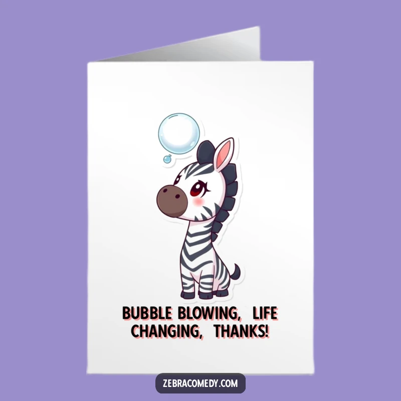 Amusing Free Printable Thank You Card: Zebra Bubble Gratitude Downloadable Gift