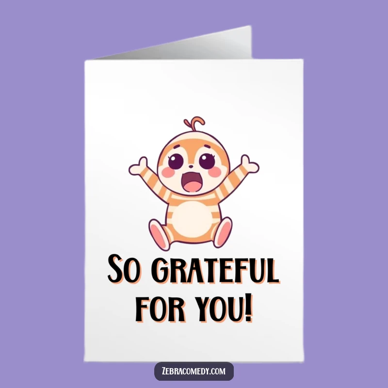 Free Printable Thank You Card: Hilarious Jumping Zebra for a Grateful, Funny Gift