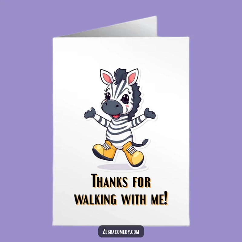 Free Printable Thank You Card: Silly Zebra Dance, Express Gratitude with Funny Downloadable Art