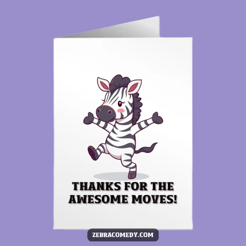 Free Printable Zebra Dance Thank You Card: Whimsical DIY Downloadable Gift for Gratitude