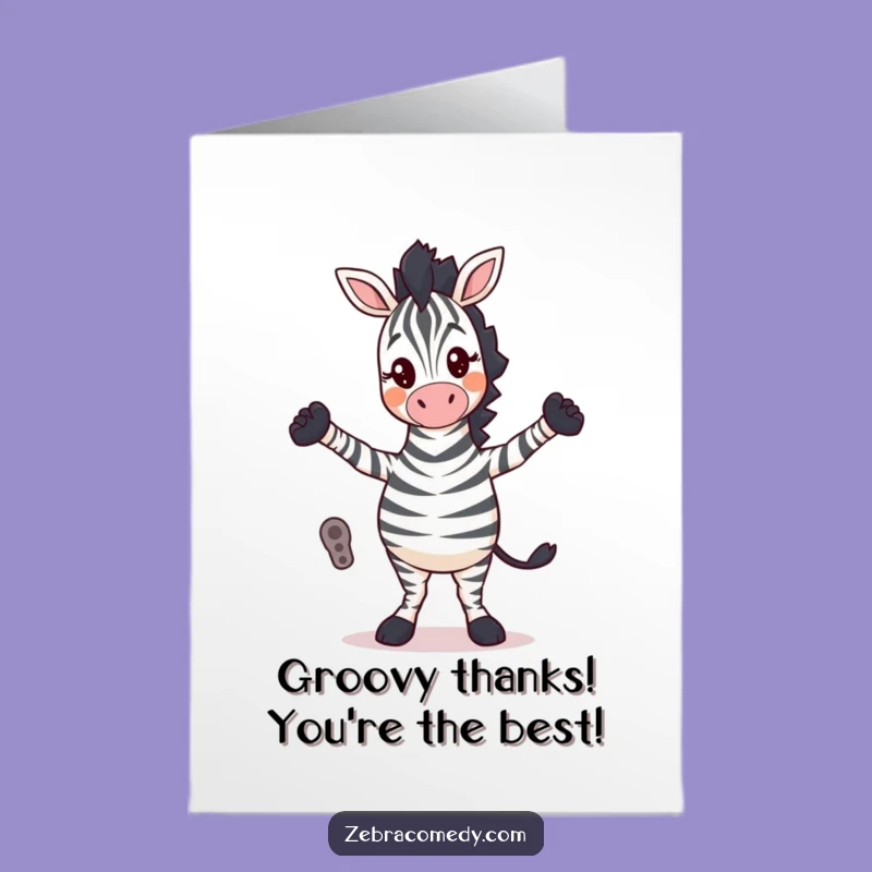 Free Printable Thank You Card: Silly Zebra Dance - Humorous Downloadable