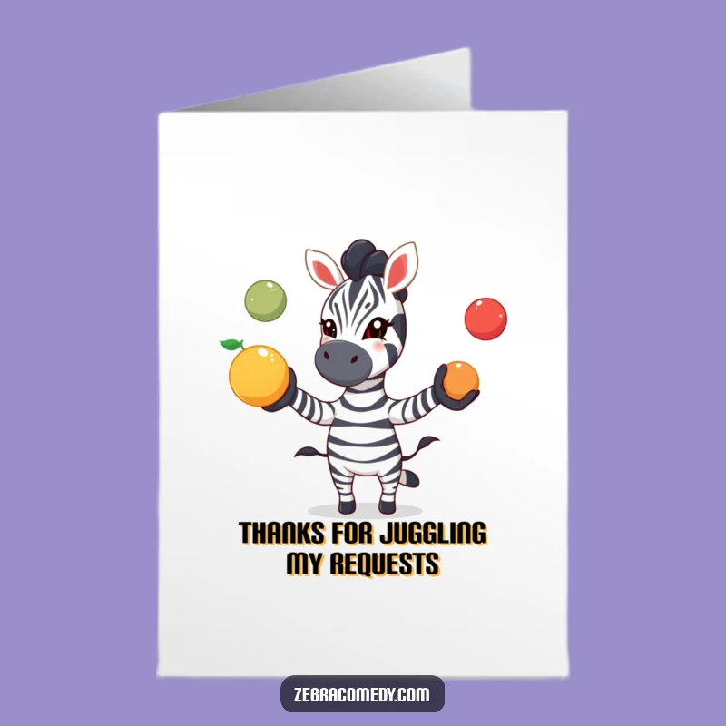 Thank You Zebra Card Free Printable: Funny Fruit Juggler
