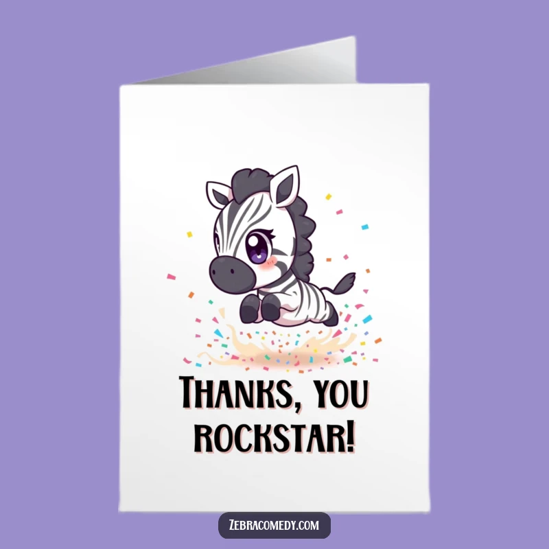 Free Printable Thank You Card: Zebra Confetti Jump - Funny Downloadable!