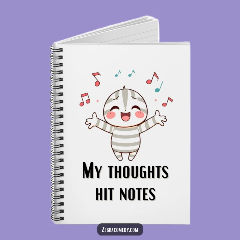 Funny Musical Notes Notebook: Compose Your Thoughts with a Striped Character Gift