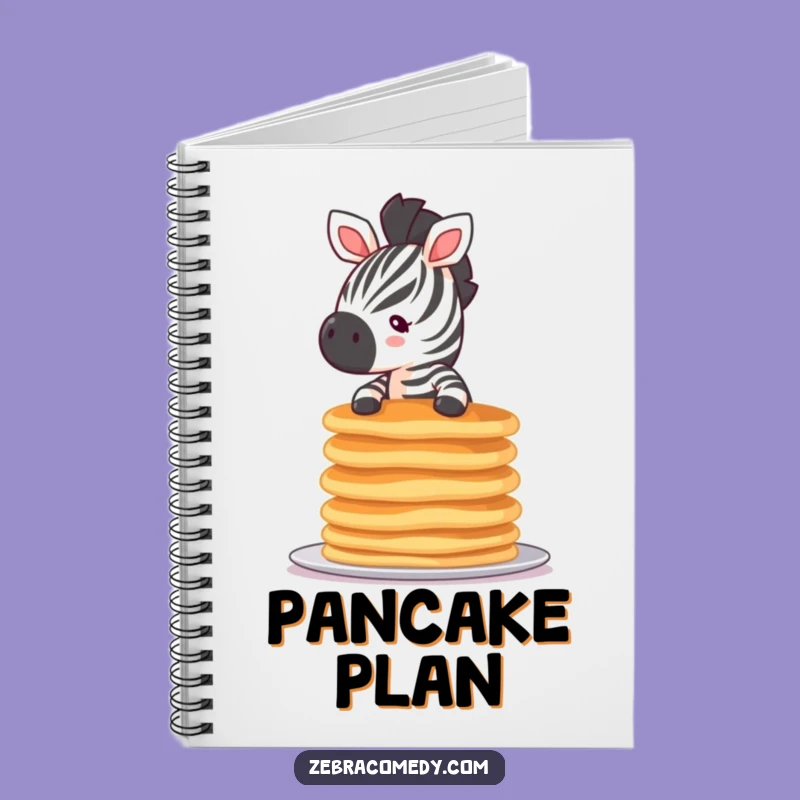 Funny Tiny Zebra Pancake Notebook, Jot Down Breakfast Ideas with Humor, a Fun Gift