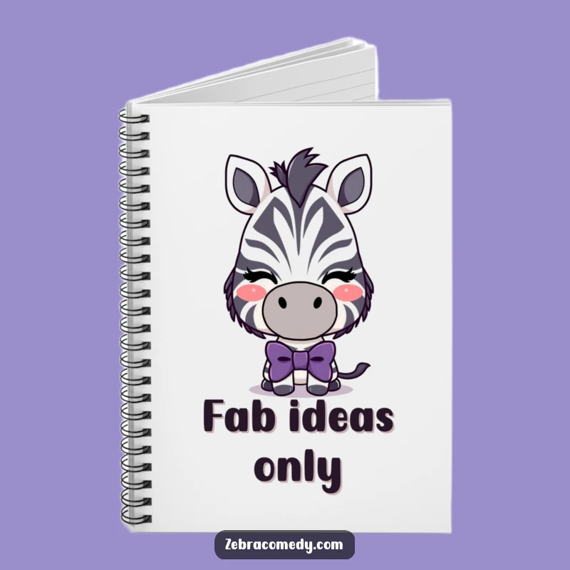 Funny Zebra Bowtie Notebook - Winking Character Design, Journal Your Style