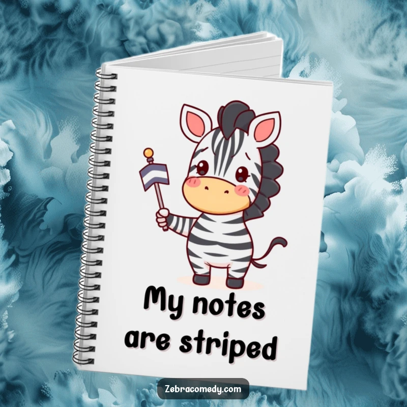 Funny Zebra Notebook: A happy zebra waves a striped flag with enthusiastic cheer, ready to hold your bright ideas.