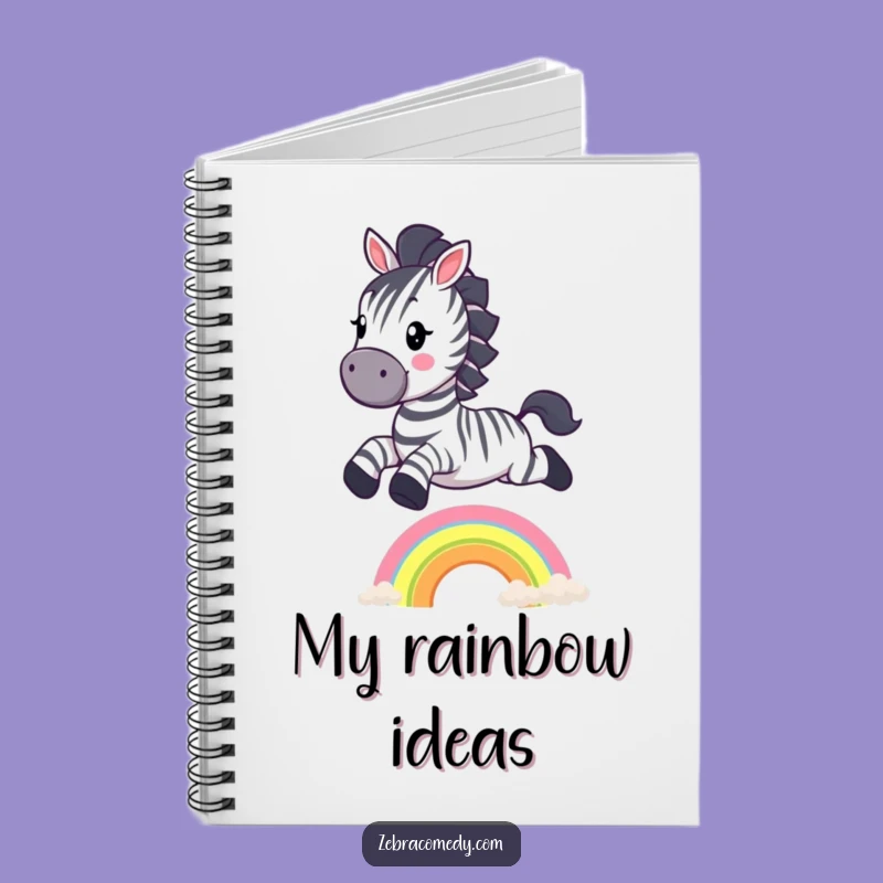 Funny Zebra Rainbow Jump Notebook: Jot Down Magical Ideas, Ideal Funny Gift
