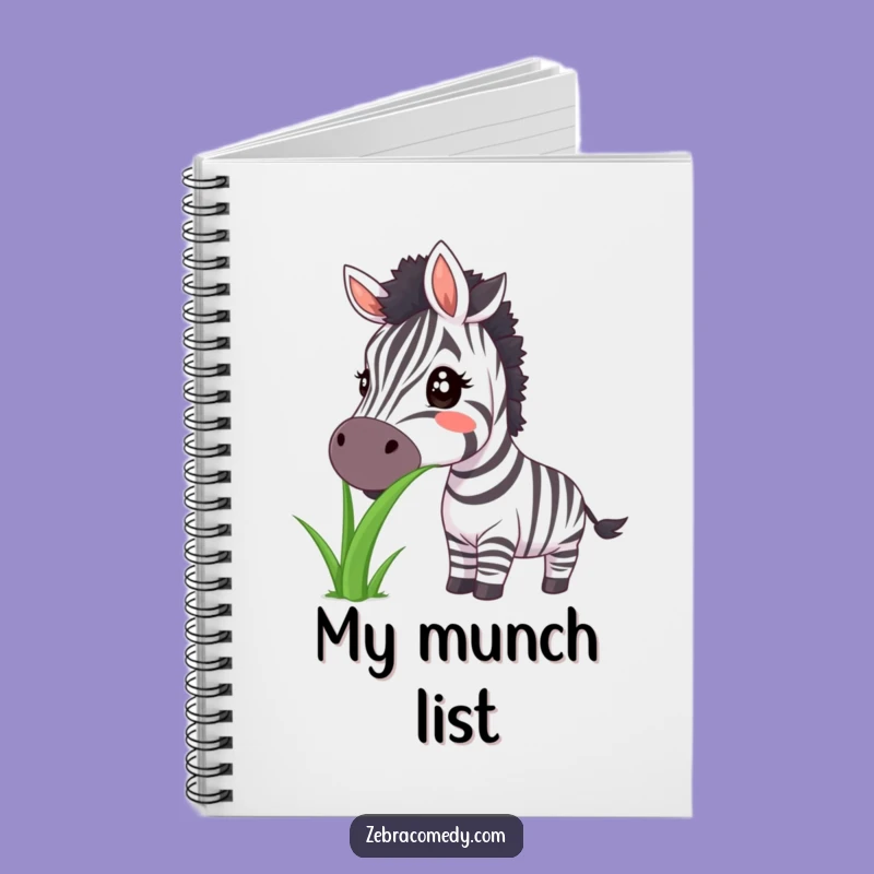 Funny Zebra Big Smile Grass Notebook - Jot Down Your Happy Thoughts!