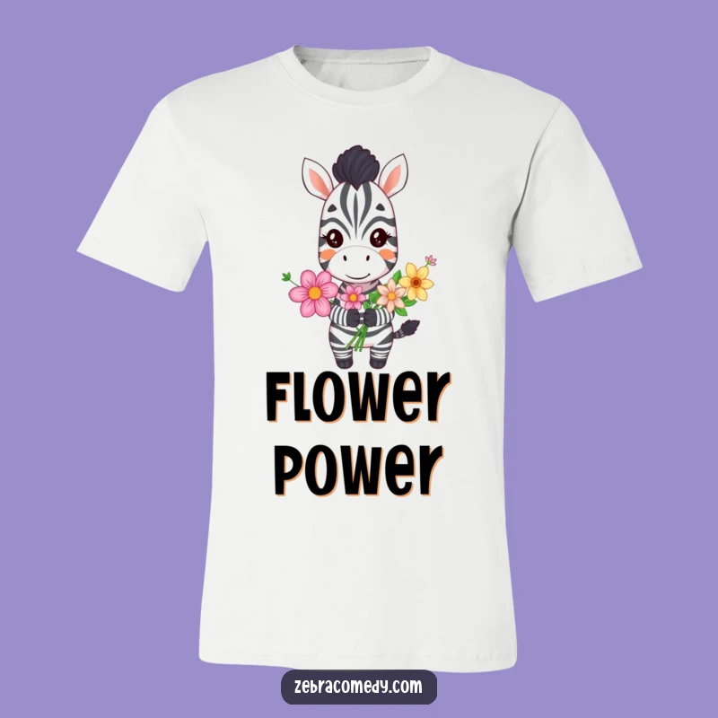 Funny Silly Zebra Flower T-Shirt, Wear Your Happiness with this Fun Gift