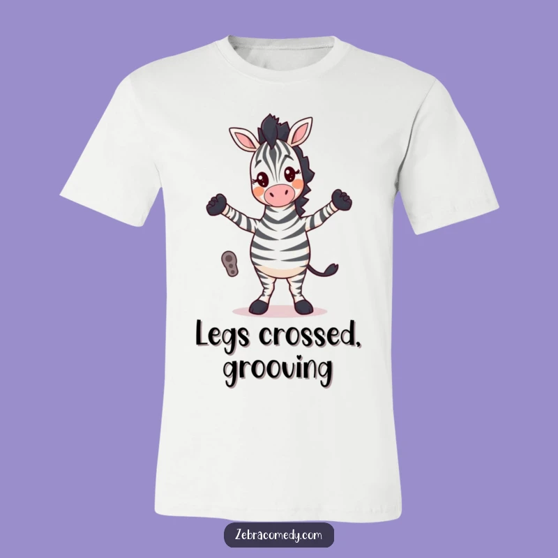 Funny Cross-Legged Zebra T-Shirt: Show Off Your Silly Dance Moves