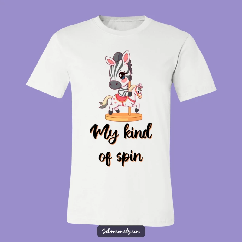 Funny Winking Zebra T-Shirt: Carousel Adventure, Perfect Humorous Gift!
